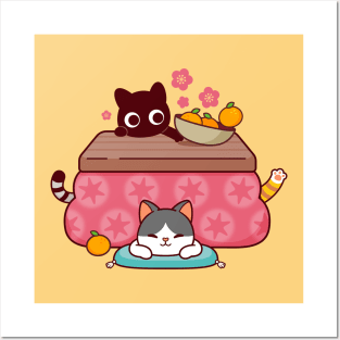 Kotatsu Cats Kawaii Posters and Art